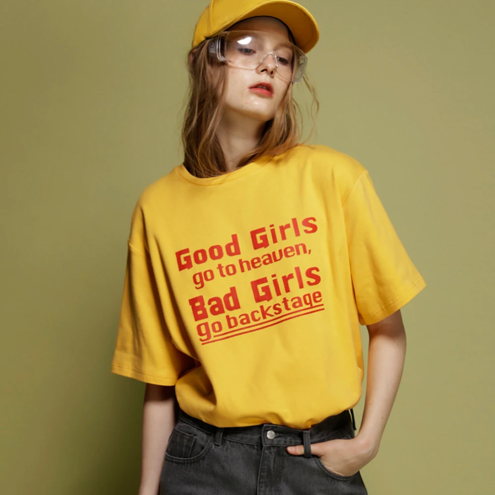 Женская футболка с надписью Go To Heaven Bad Girls Backstage|Футболки| |