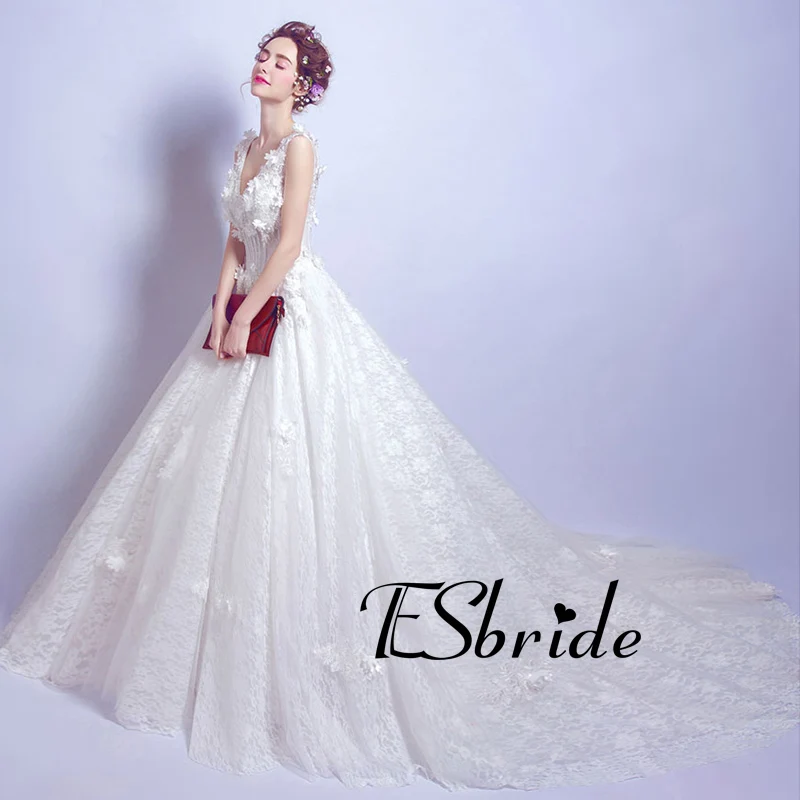 Vestido De Noiva 2017 Robe Mariage New summer Sexy V neck beaded Lace Beach A-Line Wedding Dress Bridal Gowns | Свадьбы и торжества
