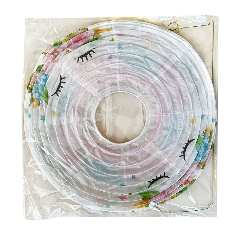 10 шт./компл. &quotбелый бумажный фонарь с единорогом и цветком lampion для Babyshower День