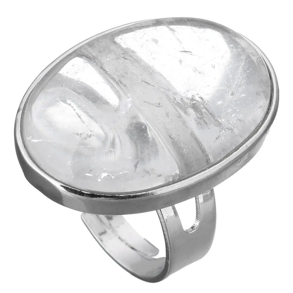 Clear Quartz Винтажное кольцо под старину натуральный камень, модное ювелирное изделие, голубой бирюзовый морской опал, кольцо на палец для женщин, свадебные кольца на годовщину 7-10 - Цвет основного камня: Clear Quartz