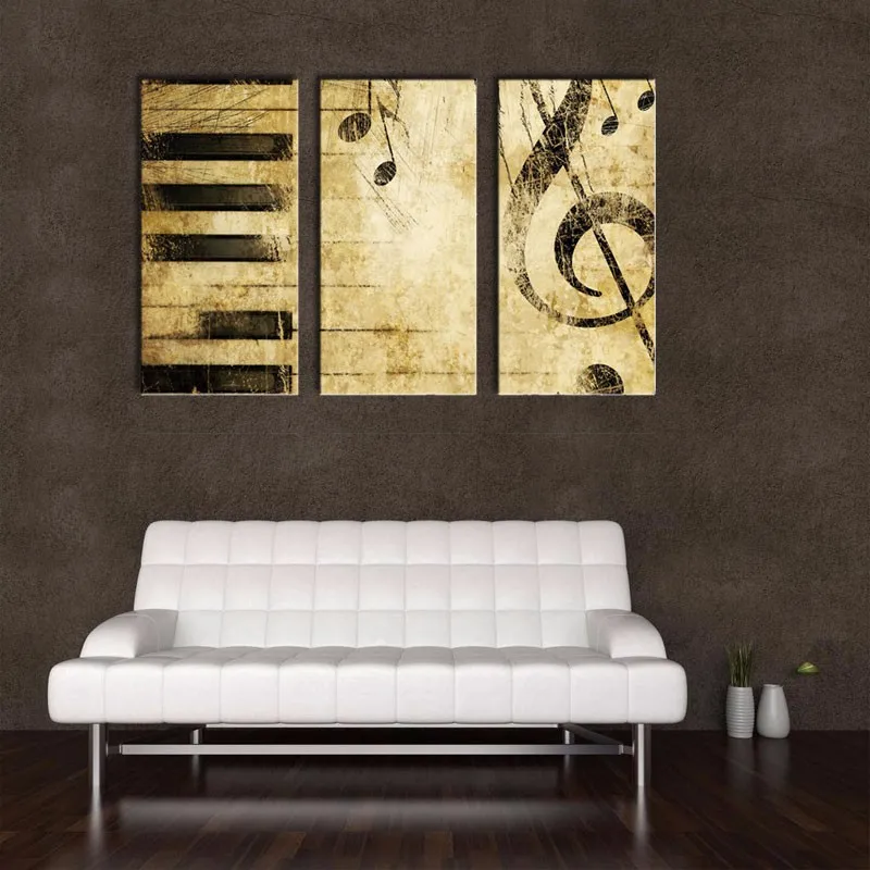 3 Панель классическая с музыкальными нотами для фортепиано живопись настенные
