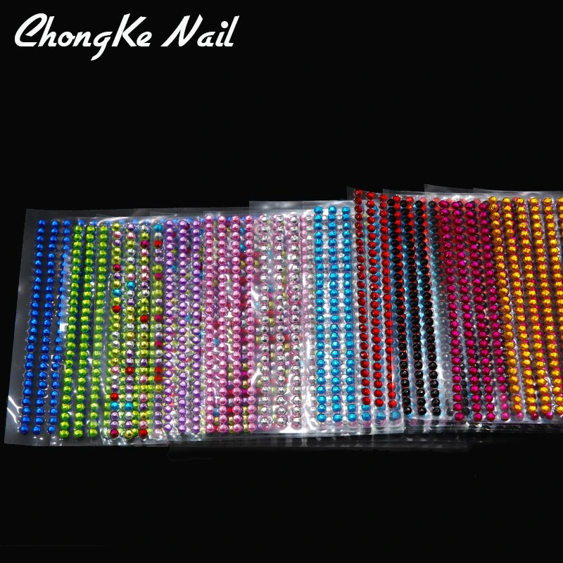 

750pcs Beauty Shiny Design Patterns Nail Stickers 11 Color Rhinestone Decals Transfer Manicure Tips 3D Nail Art Decorations