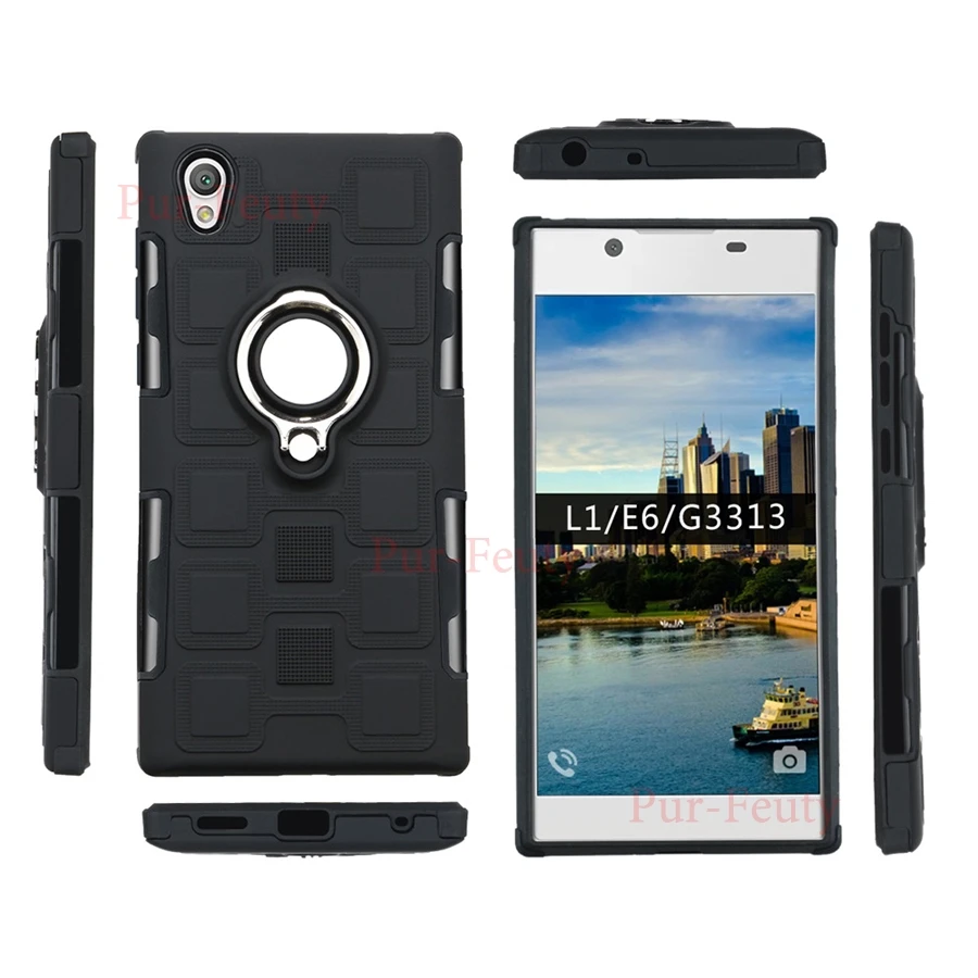 Чехол для sony Xperia L1 G3312 XperiaL1, силиконовое кольцо на палец, роскошный противоударный держатель, тонкая задняя крышка для sony Xperia L 1 G 3312