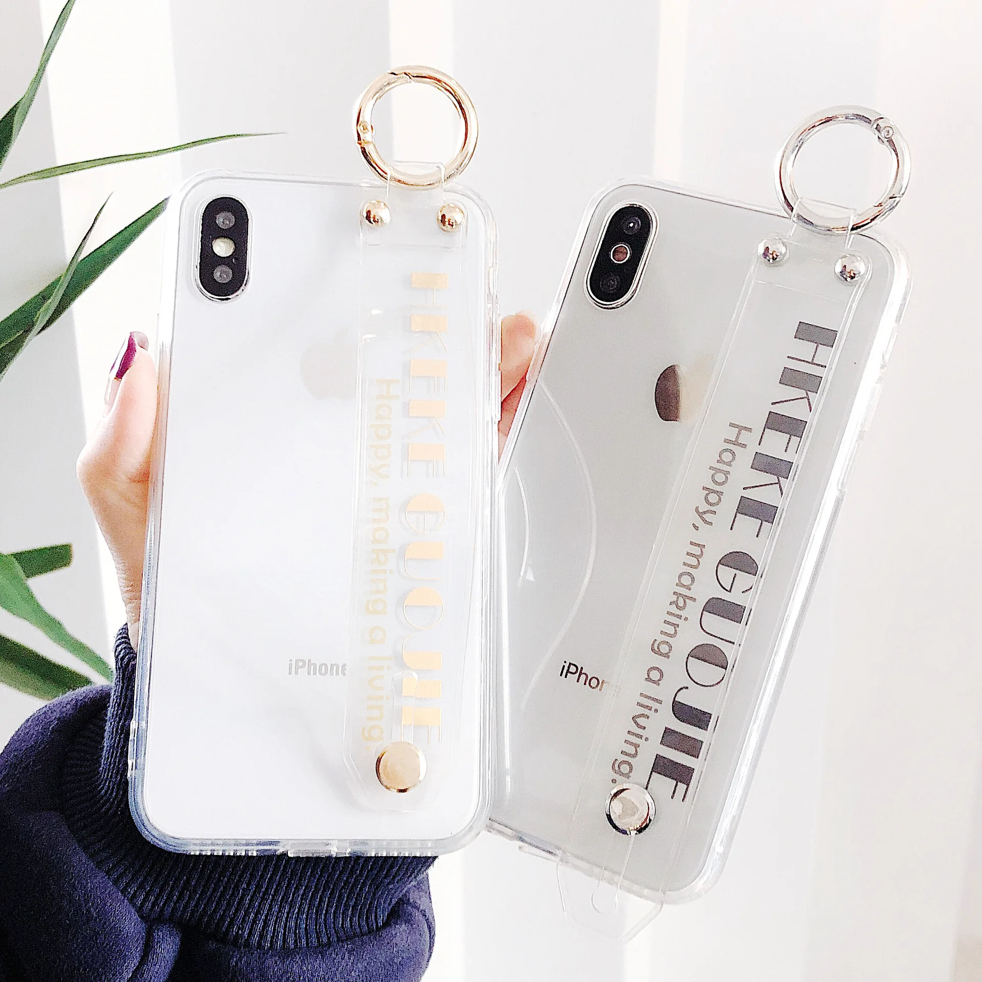 Soft Silicone Wristband Case Cover Phone Cases for iPhone 6 6S 7 8 Plus X XR XS Max Luxury Cute Transparent Strap |