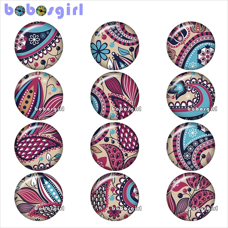 С цветочным узором в богемном стиле стекло кнопки ювелирных украшений Hand Made