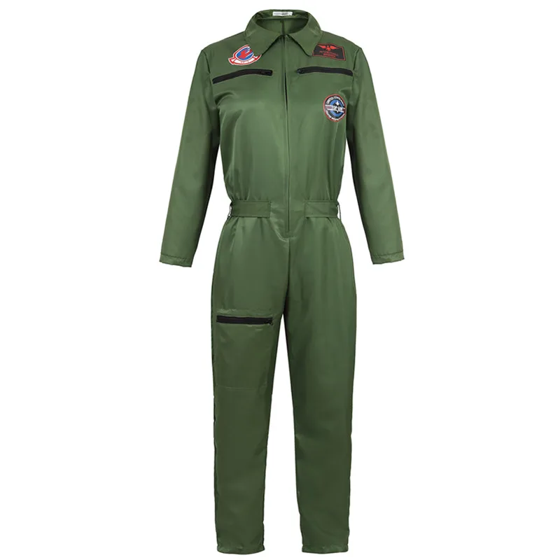 Женские летный Костюм Пилота или Армейский зеленый комбинезон на молнии с