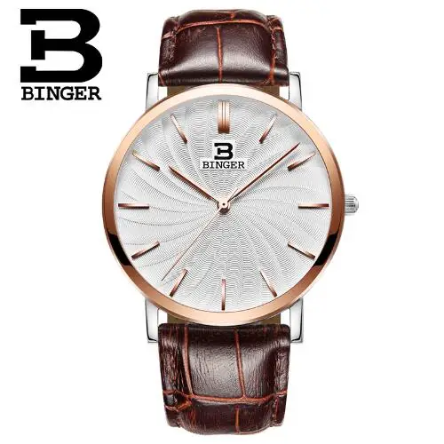 Швейцария Binger часы Для мужчин 2017 Повседневное Топ бренд класса люкс кварцевые