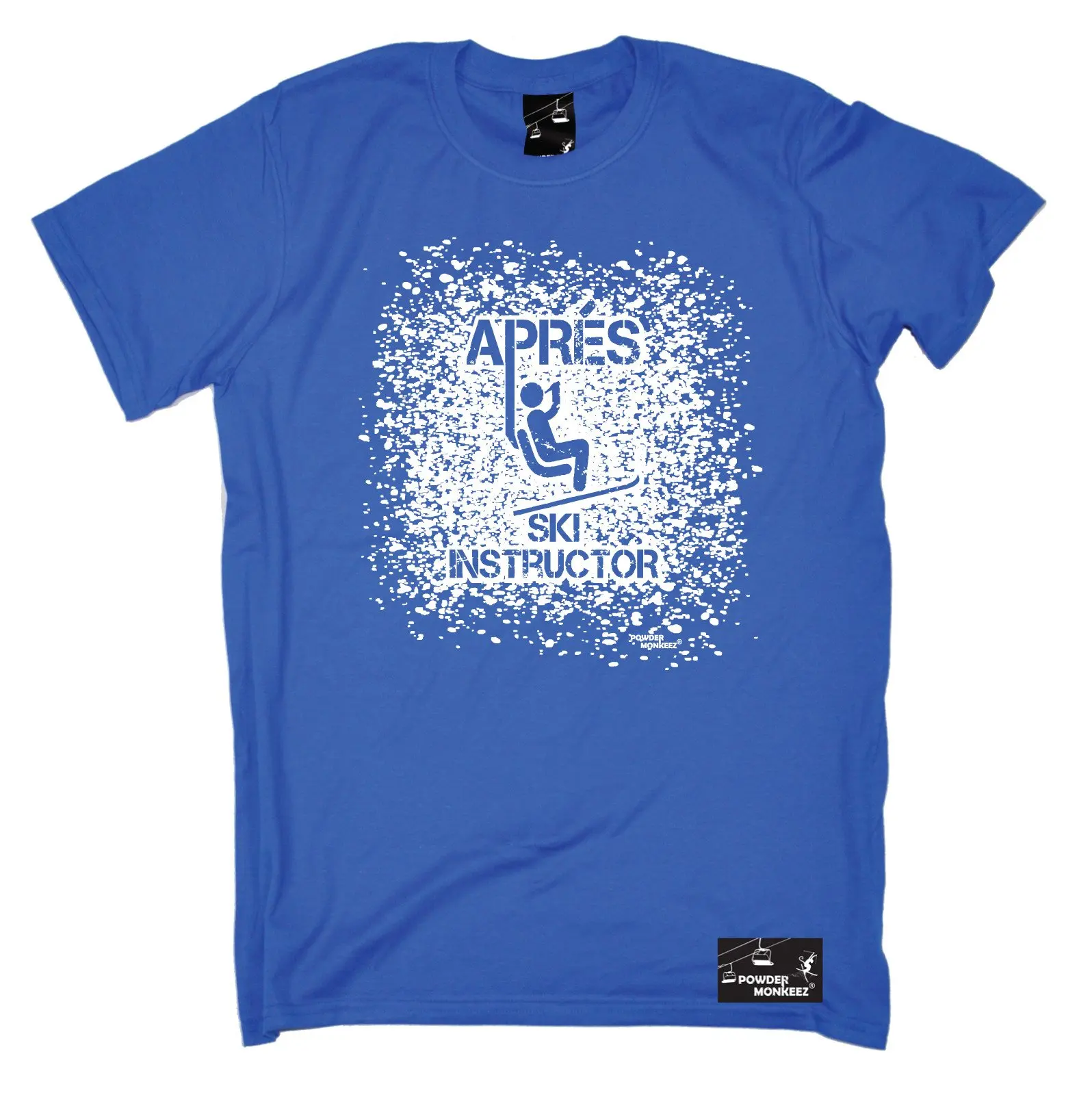Мужская футболка для лыжников Apres с принтом в виде пудры Monkeez UK дня рождения
