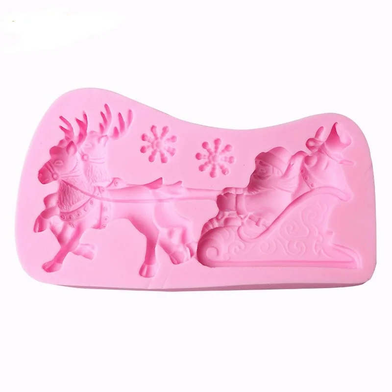 Форма для мастики в виде Санты лося силиконовые инструменты выпечки высокая