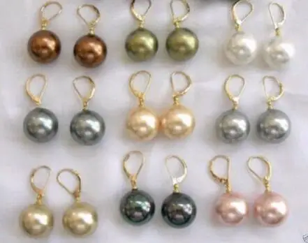 

wholesale 9 Pair 10mm South Sea Shell Pearl Earring