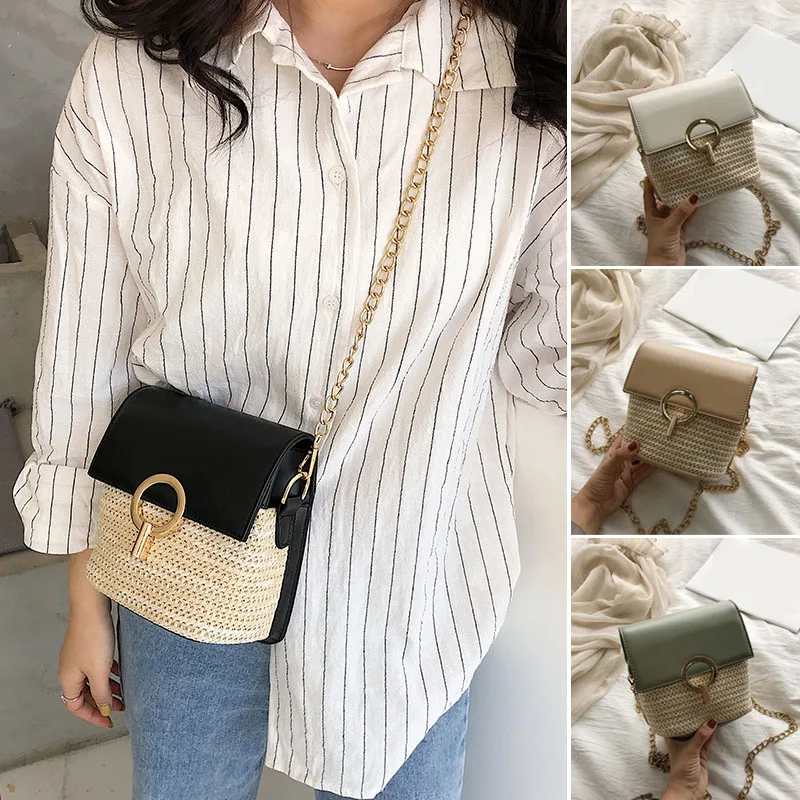 Соломенные сумки для женщин Летняя сумка женские кошельки дорожные Блокировка