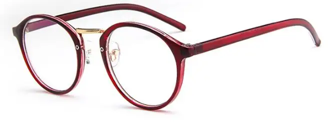 red frame Модные женские очки, оправа, мужские очки, оправа, Ретро стиль, Круглые, прозрачные линзы, очки, оптическая оправа для очков, 0361 - Цвет оправы: red frame