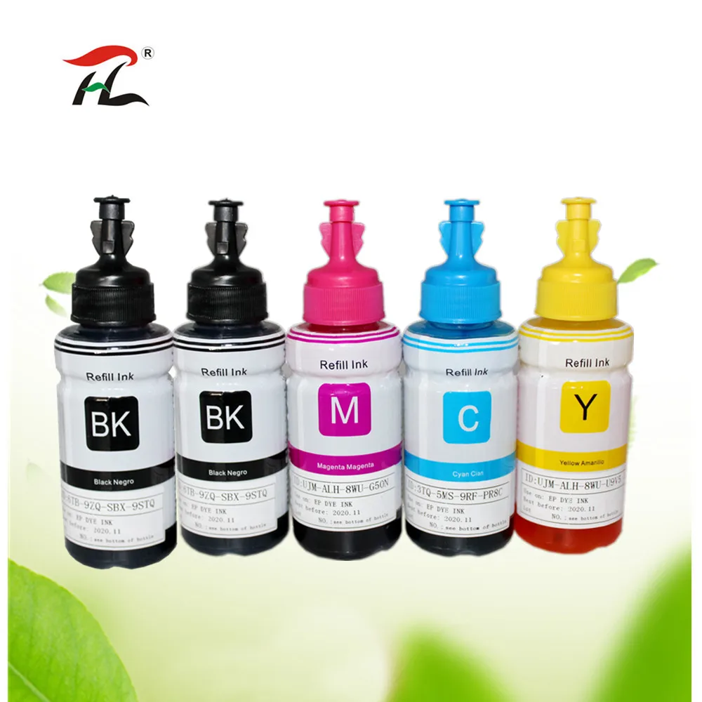 5PK совместимый набор чернил для заправки на основе красителя принтера Epson L100 L110 L120
