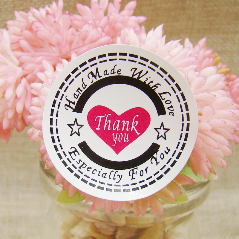 300 шт коричневый крафт/Спасибо и печать ручной работы наклейки этикетки