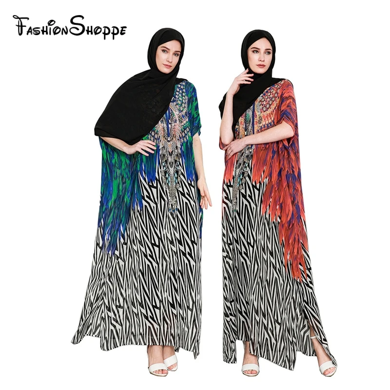 Женское платье Kurung повседневное длинное из шифона с коротким рукавом и О