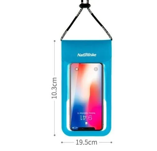 blue small size Naturehike IPX8 мобильного телефона Сенсорный экран Водонепроницаемый Сумка пляжные Водонепроницаемый чехол Корпус для iPhone плавание, серфинг, Дайвинг - Цвет: blue small size