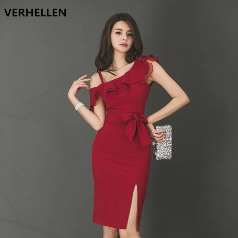 Женское облегающее платье с открытыми плечами VERHELLEN повседневное офисное
