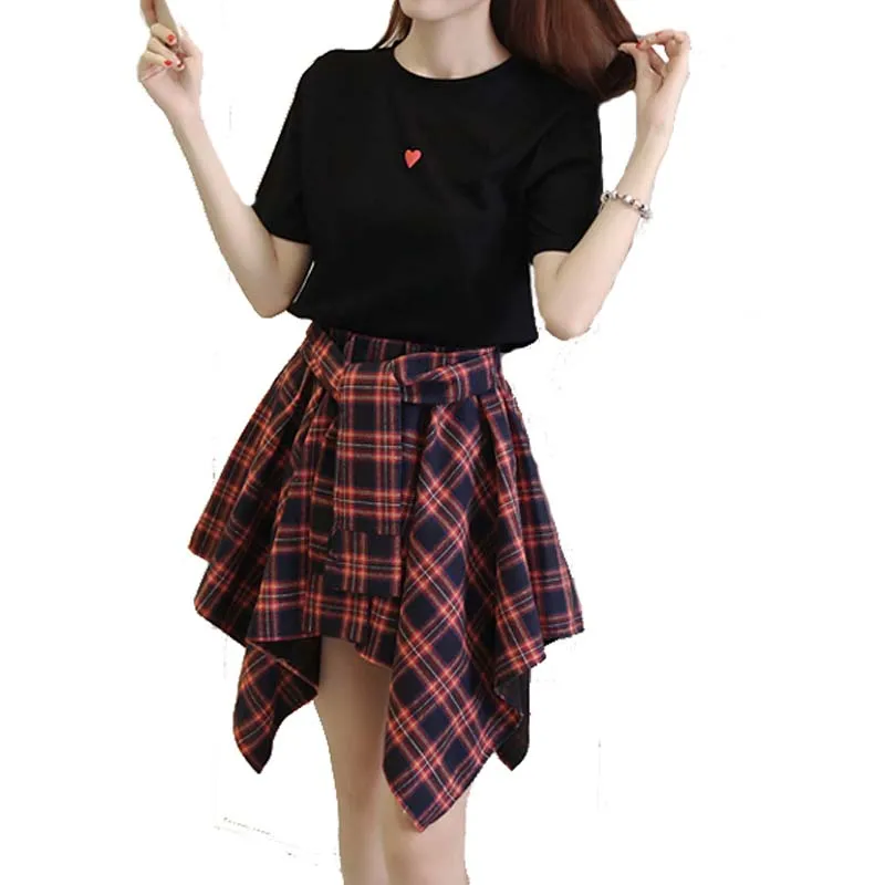 Школьная форма с короткими рукавами футболка для девочек красная/тибетская