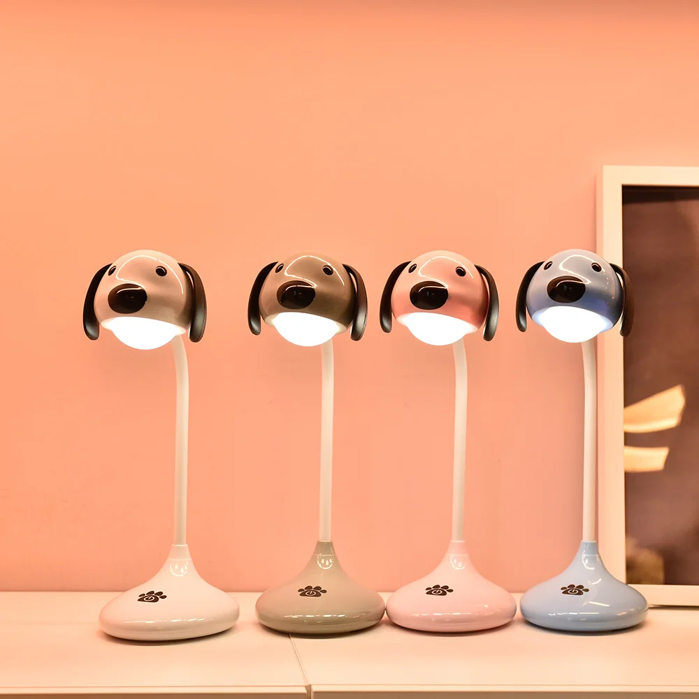 С милой собачкой Led Настольная лампа Портативный настольная Перезаряжаемые USB DC5V