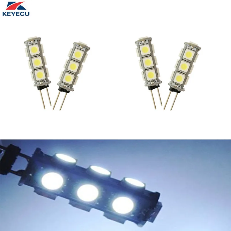 

KEYECU 4X 12 В белый G4 13SMD 5050 двухконтактный светодиодный фонарь для домов на колесах, лодок, кемперов
