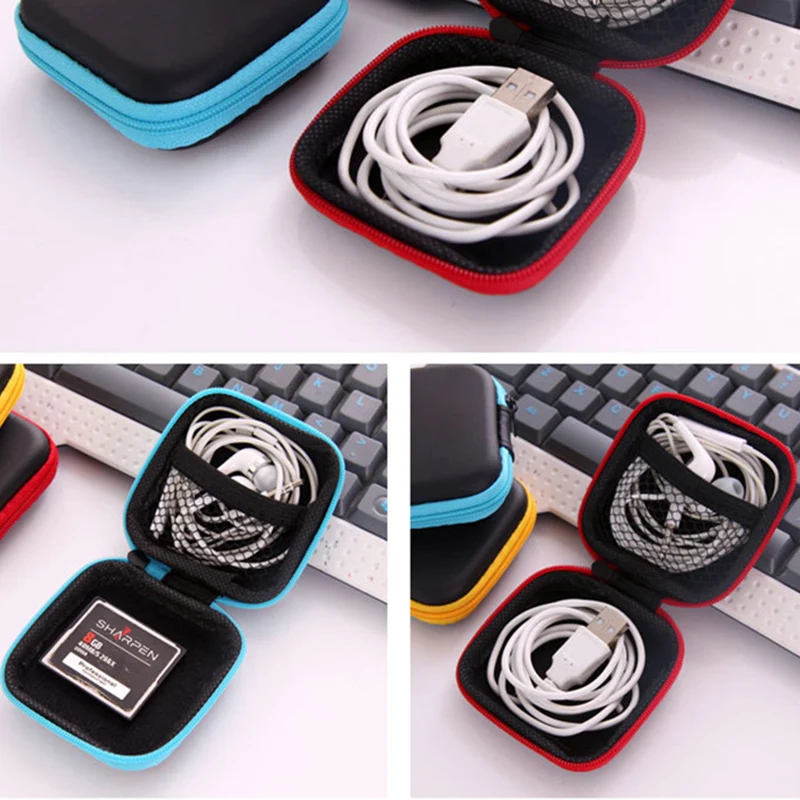 QuickDone квадратная мини коробка для хранения наушников с защитой от давления