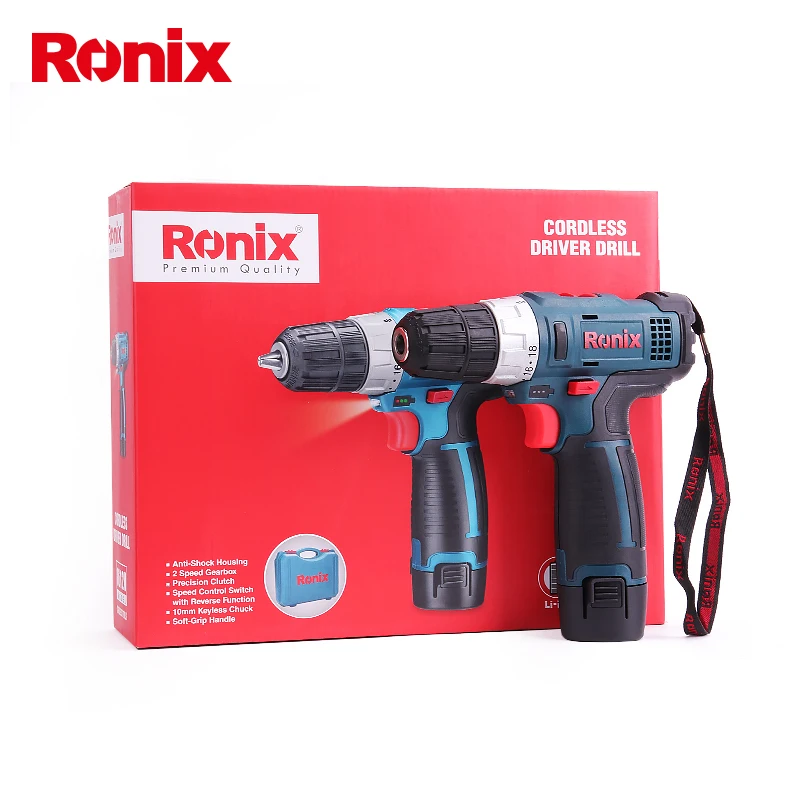 Ronix электроинструмент Высокое качество 12В беспроводной драйвер дрель