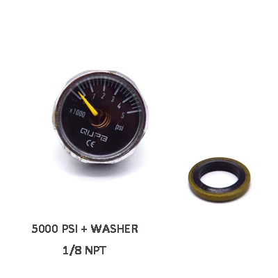 1 дюймов Мини манометр для подводного плавания 40MPA/300 бар/400 бар/5000PSI/6000PSI - Цвет: 5000PSI WASHER