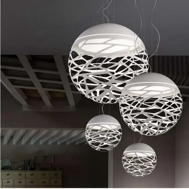 

Free Shipping Modern Led Pendant Lamp White Black Painting Metal Pendant Light for Stair Dinning Living Room Hanging Lighting