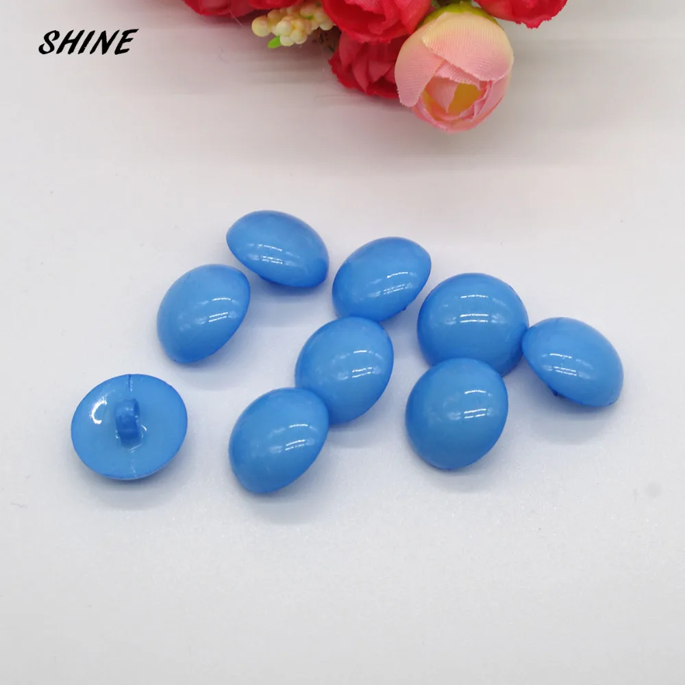 Блестящие Нейлоновые Швейные Кнопки Скрапбукинг Круглый Синий одно отверстие 18