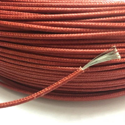 red UL3122 16AWG огнестойкий высокотемпературный провод силиконовый плетеный кабель из стекловолокна силиконовая Луженая мягкая медная линия 50 м - Цвет: red