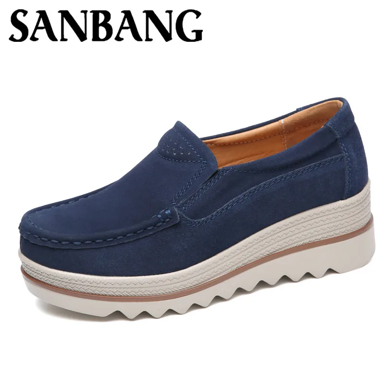 2018 Осенняя женская обувь на плоской подошве кроссовки платформе замшевые