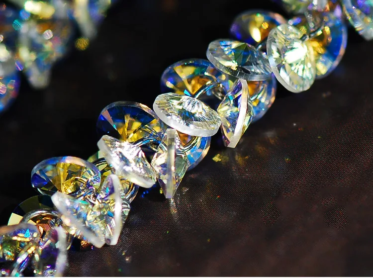 Набор украшений для женщин серьги Крючки с цветными кристаллами и длинной