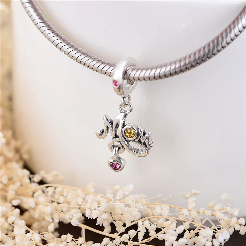 Подвески на браслеты и из стерлингового серебра 925 пробы с буквами мамы подарки