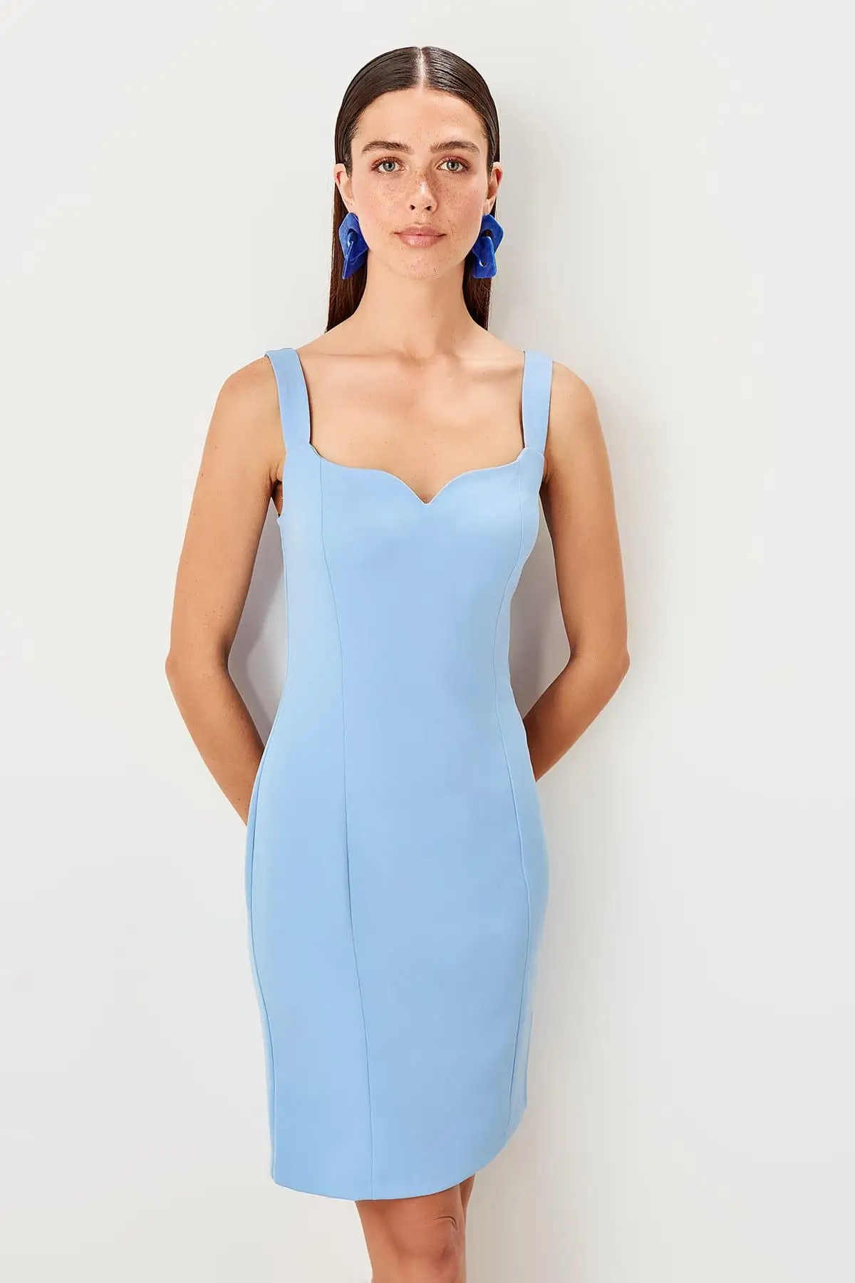 Trendyol синее подвесное платье TWOSS19EL0078|Женские платья| |