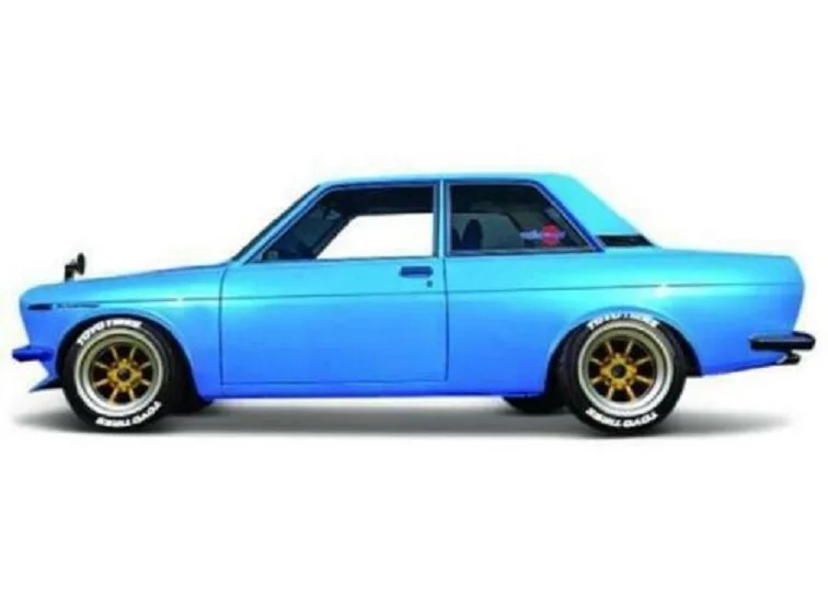 Maisto 1:24 1971 Datsun 510 синяя литая модель фотоигрушка новая в коробке|Наземный