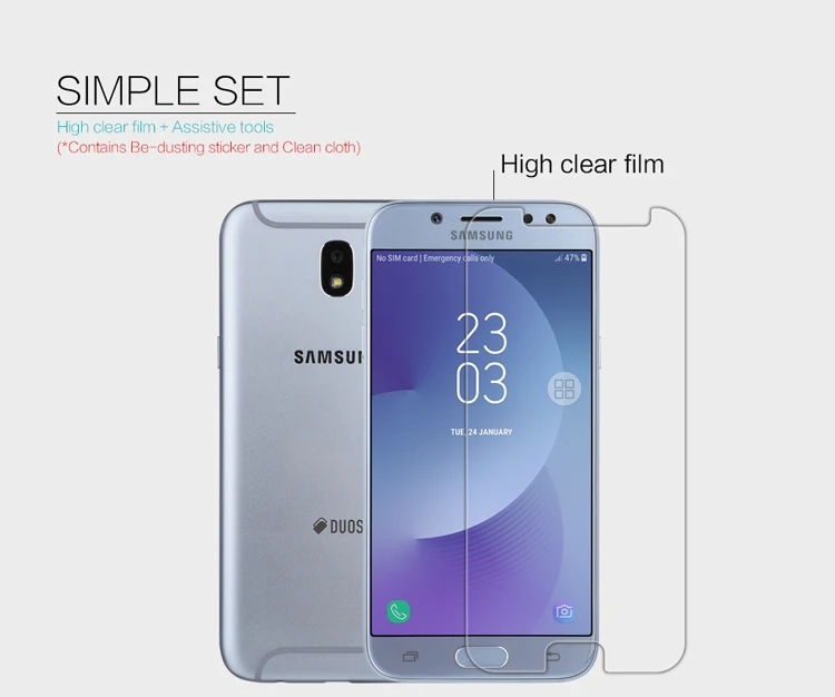 2 шт./партия для samsung Galaxy J7 2017 Защитная пленка NILLKIN кристальная супер прозрачная