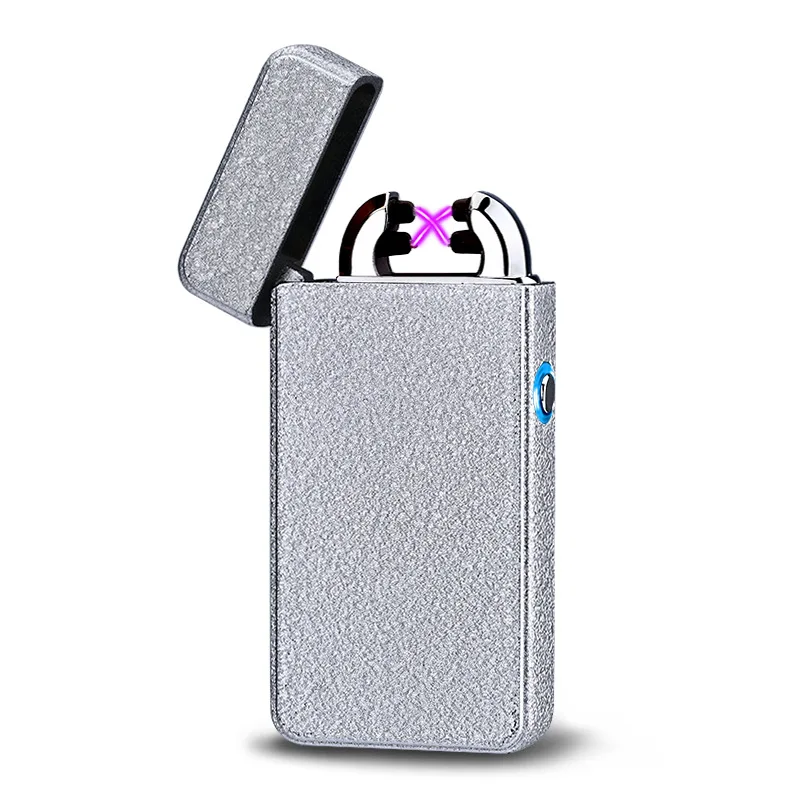 New Design Frosted glass shell LED Switch Smoke Cigarette Lighter Metal Plating Cross Double ARC Men Cigar Gifts | Дом и сад