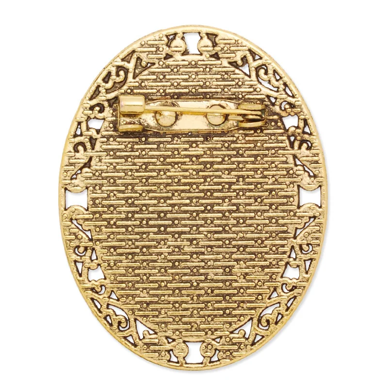

Antique gold plated Glue Pad Oval Brooch Blank Pin Base Finding, inner size 35*25 mm ,10 pcs /lot-C4102