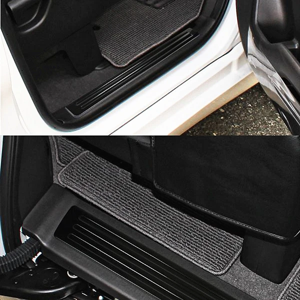 JY 4PCS Black SUS304 Stainless Steel Door Sill Scuff Plates Trim Car Styling Accessories For HONDA STEPWGN RK 2009-2015.