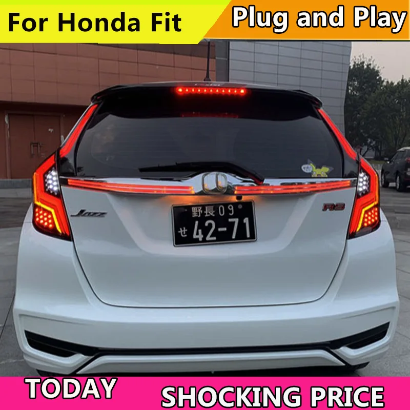 Doxa стайлинга автомобилей чехол для HONDA Fit хвост светильник s 2014 2018 светодиодный