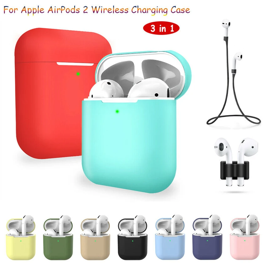 Лучшее для Apple AirPods 2 Беспроводное зарядное устройство защитный силиконовый чехол