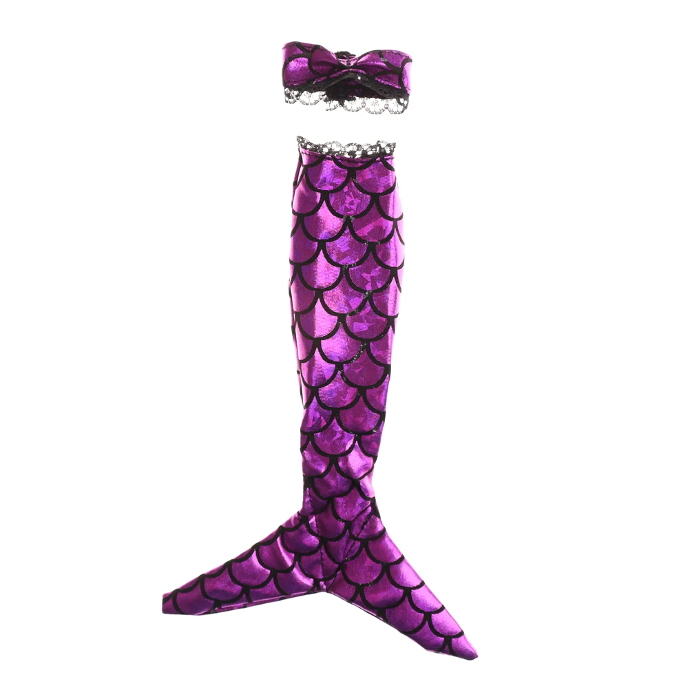 Вечернее платье ручной работы для кукол блестящее девочки детское с хвостом