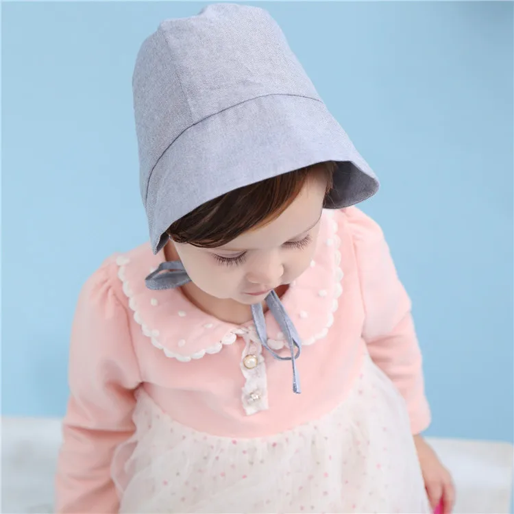 H861S Grey Bnaturalwell/Винтажный кружевной капор для малышей, нейтральный детский Чепчик для девочек, реквизит для фотосессии, летний хлопковый головной убор H862S - Color: H861S Grey