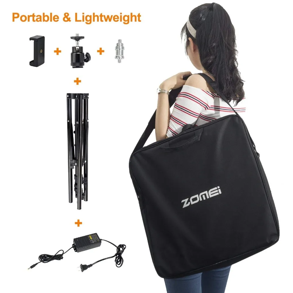 ZOMEI 18 inch 58W двухцветная диммируемая 5500K светодиодная кольцевая лампа с подставкой