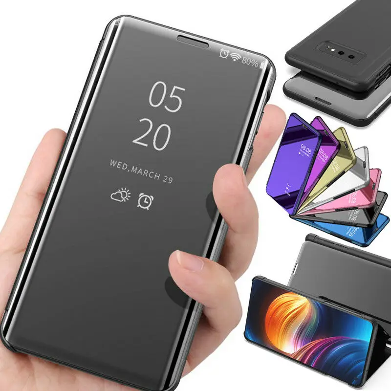 Умный зеркальный чехол из искусственной кожи для Samsung Galaxy Note 9 8 S10 S9 S8 Plus Lite S6 S7 Edge