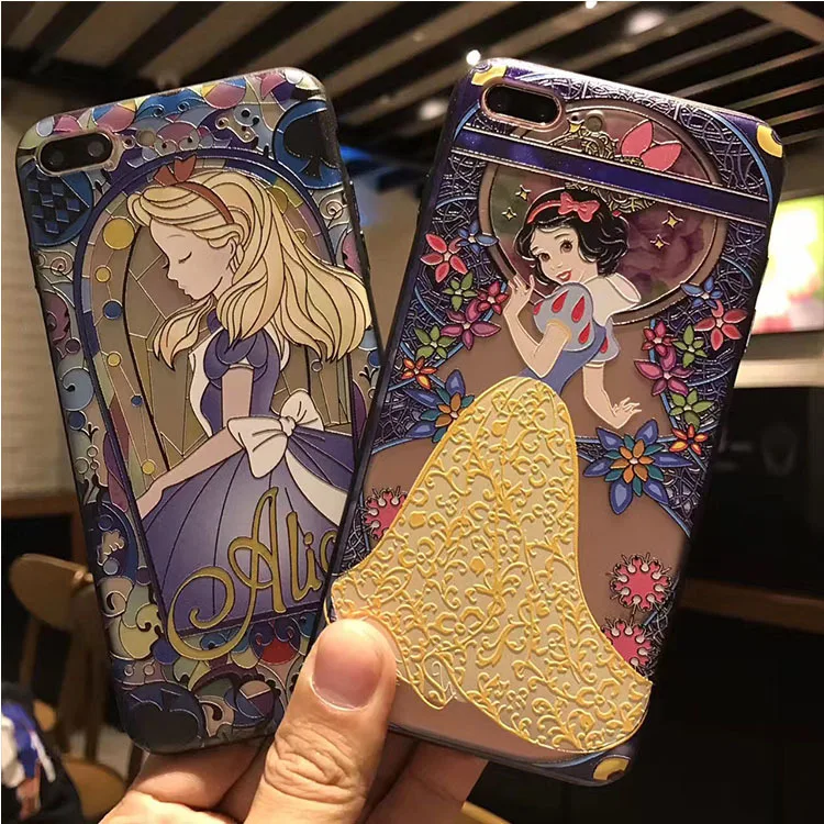 Snow White Mermaid Cute Case For OPPO R7 R7S R9 R9S R11 R11S 3D Relief Cartoon Phone Back Cover Plus |