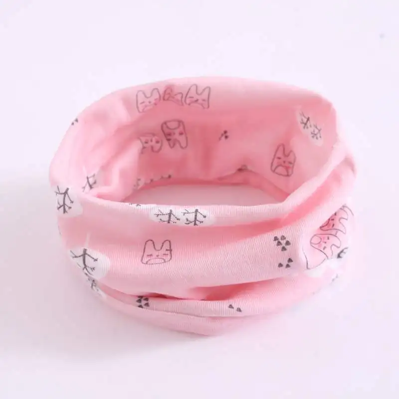 pink small rabbit Зима-осень, детский шарф, мягкий хлопковый мультяшный круглый воротник шарф на шею, нагрудники-шарфы для новорожденных, для маленьких мальчиков и девочек - Цвет: pink small rabbit