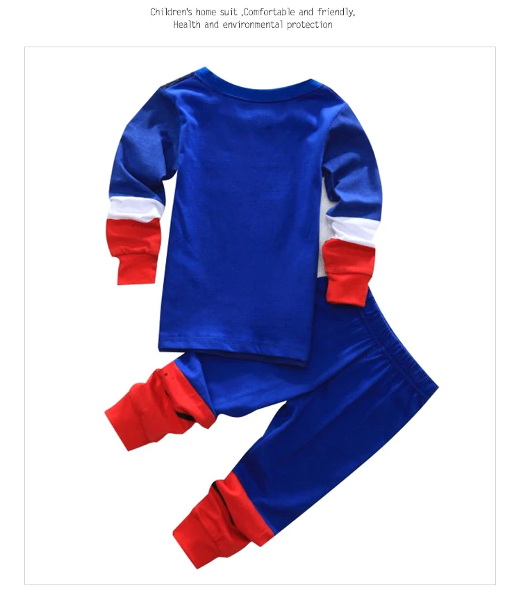 Розничная продажа! Детские пижамы комплекты одежды из хлопка с длинными рукавами
