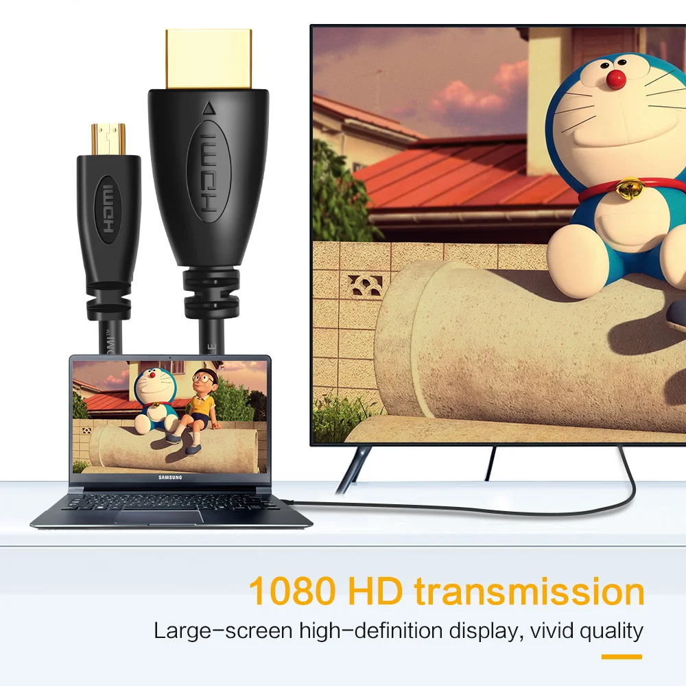 Микро HDMI к HDMI кабель 2 м позолоченный 1,4 3D 4K 1080P высококачественный Высокоскоростной HDMI кабель адаптер для HDTV XBox PC