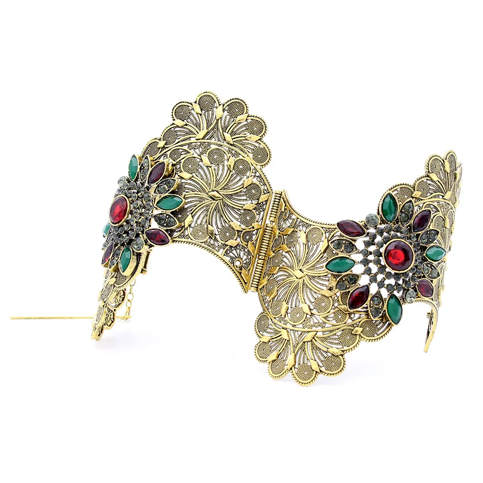 Винтажный Индийский женский браслет на руку с волнистыми краями большой размер